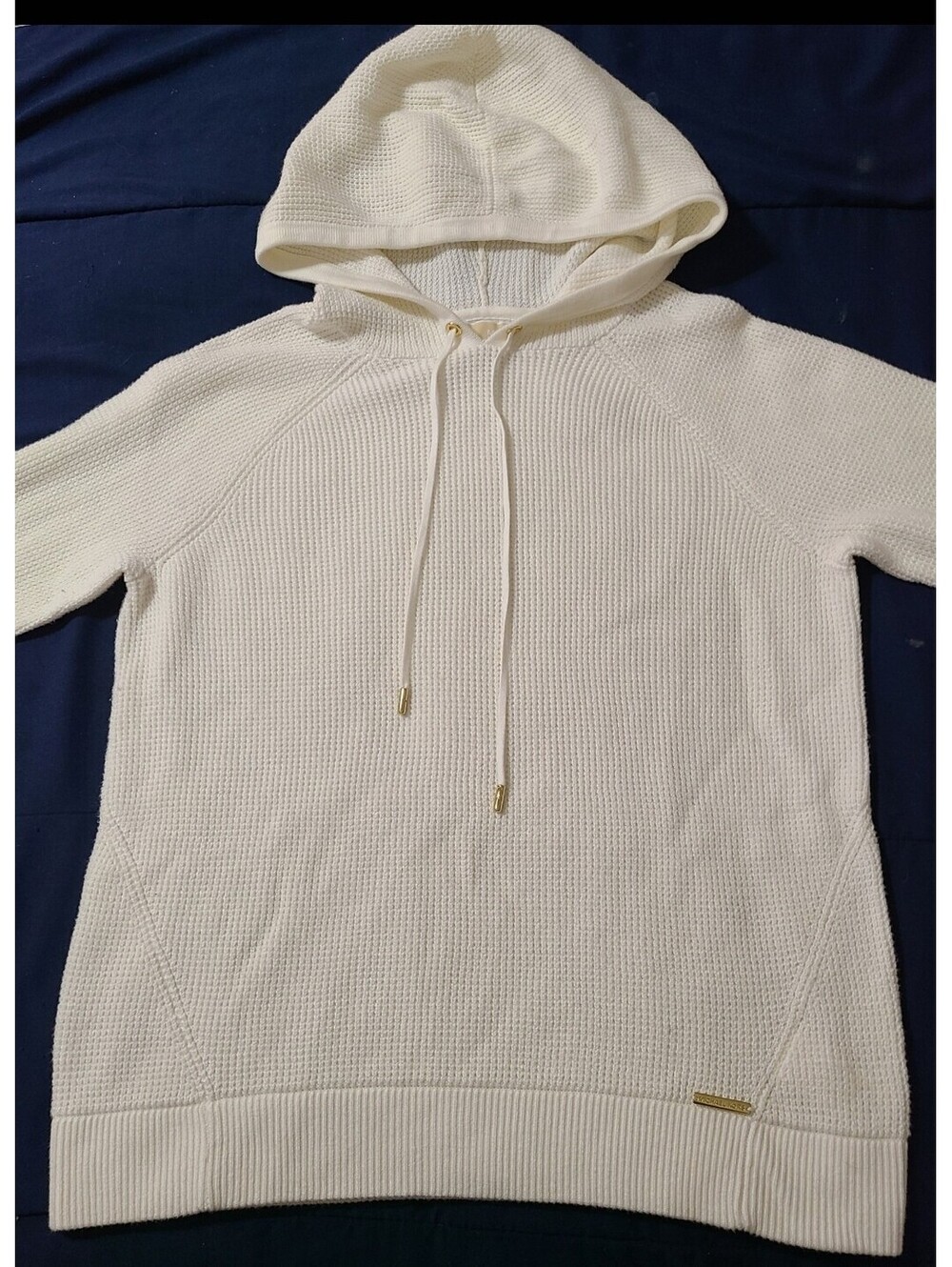 Michael Kors M White Hooded Sweater Sweatshirt Pullover Casual Comfort Light